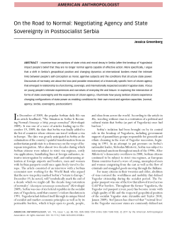 On the Road to Normal: Negotiating Agency and State Sovereignty