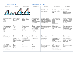5th Grade January 2016
