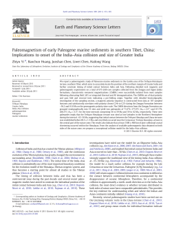 Implications to onset of the India&ndash;Asia collision