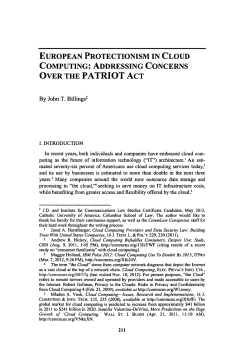 European Protectionism in Cloud Computing: Addressing Concerns