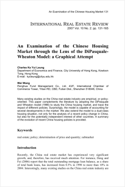An Examination of the Chinese Housing Market through the Lens of
