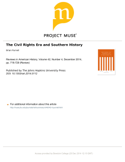 The Civil Rights Era and Southern History