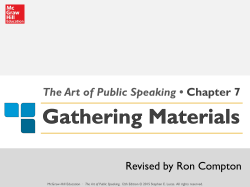 The Art of Public Speaking • Chapter 7