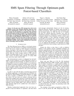 SMS Spam Filtering Through Optimum-path Forest - DT