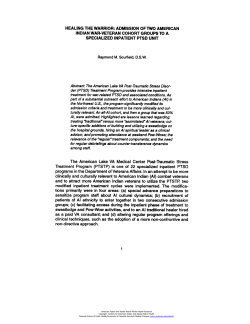 HEALING THE WARRIOR: ADMISSION OF TWO AMERICAN