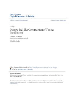 Doing a Bid: The Construction of Time as Punishment