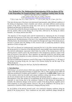 New Method for the Mathematical Determination of Drying Rates of