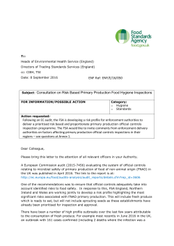 ENF/E/16/050 Subject - Food Standards Agency