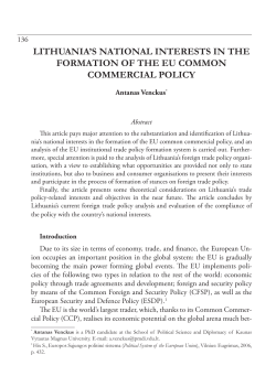 lithuania`s national interests in the formation of the eu common