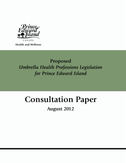 Consultation &ndash;Regulated Health Professions Act