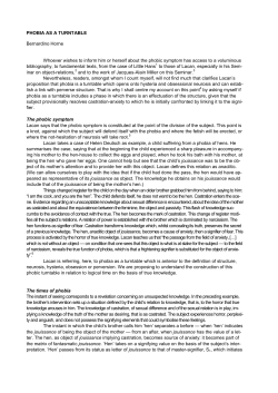 Phobia as a Turntable - The London Society of the New Lacanian