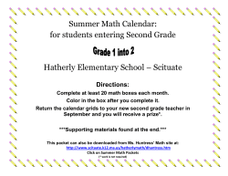 Summer Math Calendar - Scituate Public Schools