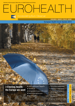 Electing health: the Europe we want - WHO/Europe