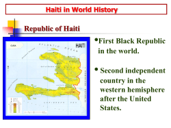 Haiti in World History - The School District of Palm Beach County