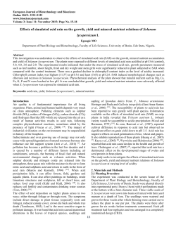 15 Effects of simulated acid rain on the growth, yield and mineral