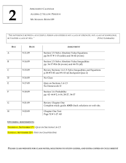 D A 9-11-09 Section 1.5: Solve Absolute Value Equations pp.36