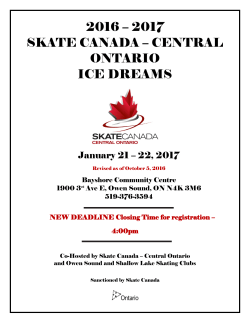 2016 &ndash; 2017 SKATE CANADA &ndash; CENTRAL ONTARIO ICE DREAMS