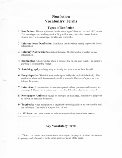 Nonfiction Vocabulary Terms