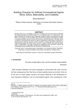 Building Character for Artificial Conversational Agents