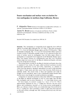 Source mechanism and surface wave excitation for two earthquakes