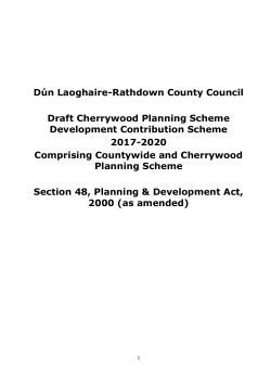 Cherrywood Planning Scheme Draft Development Contribution