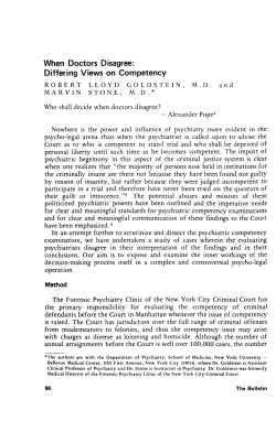 When Doctors Disagree: Differing Views on Competency