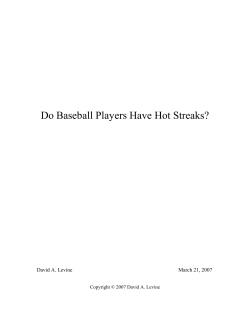 Do Baseball Players Have Hot Streaks