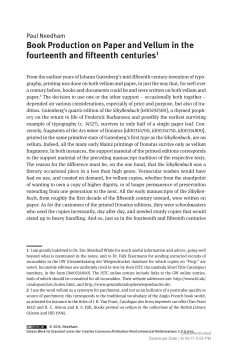 Book Production on Paper and Vellum in the fourteenth
