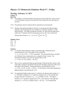 Physics 111 Homework Solutions Week #7