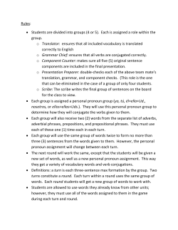 Rules: &bull; Students are divided into groups (4 or 5). Each is assigned
