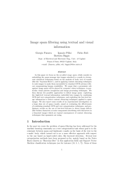 Image spam filtering using textual and visual - PRA Lab