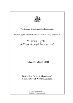 Human Rights - Supreme Court of Western Australia