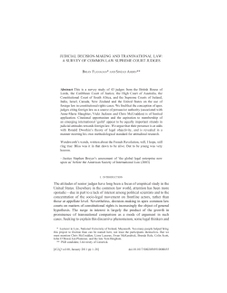 JUDICIAL DECISION-MAKING AND TRANSNATIONAL LAW: A