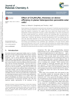 Effect of CH3NH3PbI3 thickness on device