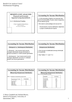 BENEFIT-COST ANALYSIS Accounting for Income Distribution