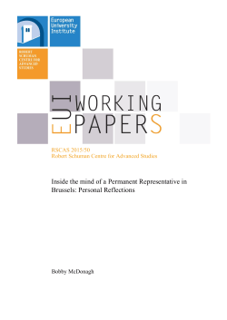 RSCAS 2015/50 Inside the mind of a Permanent Representative in