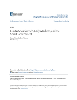 Dmitri Shostakovich, Lady Macbeth, and the Soviet Government