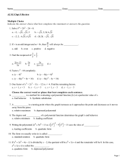 Notes review Chapter 5