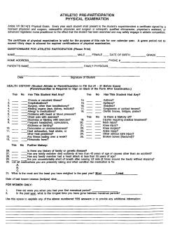 athletic pre&middot;participation physical examination