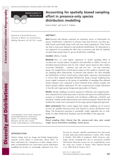 Accounting for spatially biased sampling effort in presence‐only
