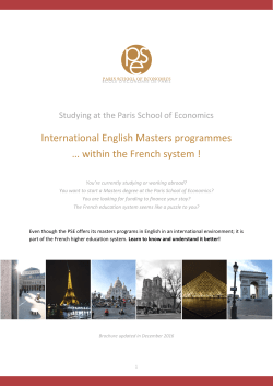 International English Masters programmes &hellip; within the French system