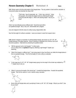 Honors Geometry Chapter 5 Worksheet A