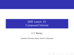 QMI Lesson 15: Compound Interest