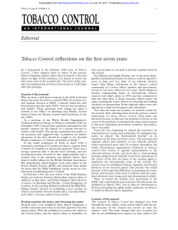Editorial Tobacco Control: reflections on the first seven years