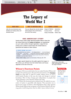 The Legacy of World War I