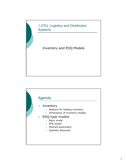 ESD.273J, Inventory and EOQ models
