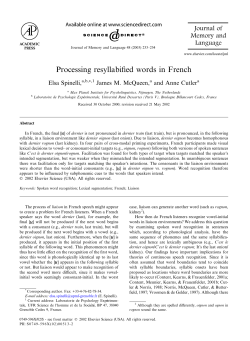 Processing resyllabified words in French