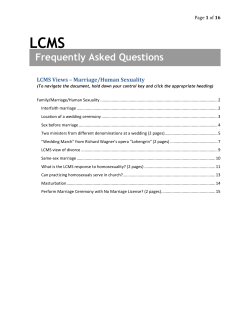 LCMS Views Marriage/Human Sexuality