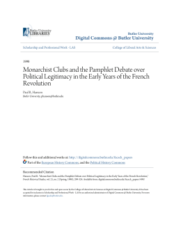 Monarchist Clubs and the Pamphlet Debate over Political