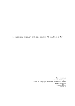 Socialization, Sexuality, and Innocence in The Catcher in the Rye
